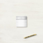 Tijdelijke faux Silver Ombre Stripes & Grey Post-it® Notes (Op bureau)
