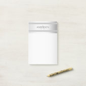 Tijdelijke faux Silver Ombre Stripes & Grey Post-it® Notes (Op bureau)