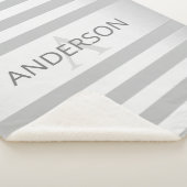 Tijdelijke faux Silver Ombre Stripes & Grey Sherpa Deken (3/4)