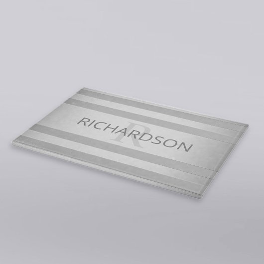 Tijdelijke faux Silver Ombre Stripes & Grey Snijplank