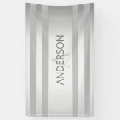 Tijdelijke faux Silver Ombre Stripes & Grey Spandoek (Verticaal)