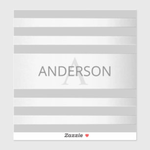 Tijdelijke faux Silver Ombre Stripes & Grey Sticker