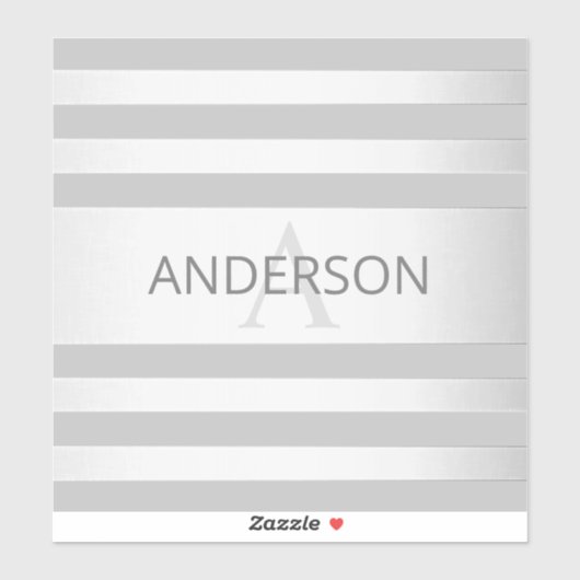 Tijdelijke faux Silver Ombre Stripes & Grey Sticker (Vel)