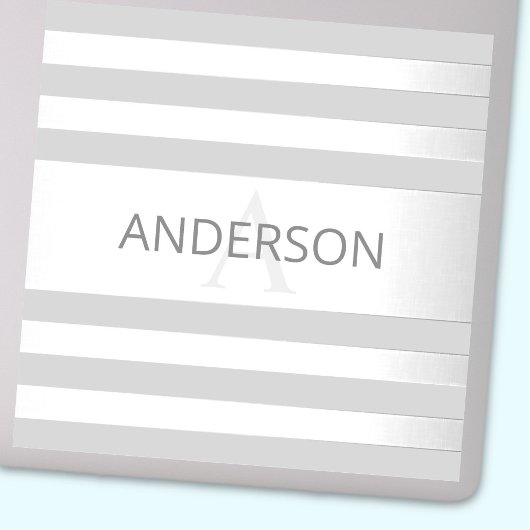 Tijdelijke faux Silver Ombre Stripes & Grey Sticker