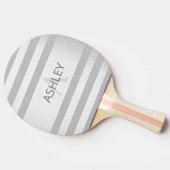 Tijdelijke faux Silver Ombre Stripes & Grey Tafeltennisbatje (Zijkant)