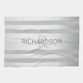 Tijdelijke faux Silver Ombre Stripes & Grey Theedoek (Horizontaal)