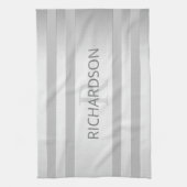 Tijdelijke faux Silver Ombre Stripes & Grey Theedoek (Verticaal)