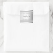 Tijdelijke faux Silver Ombre Stripes & Grey Vierkante Sticker (Tas)