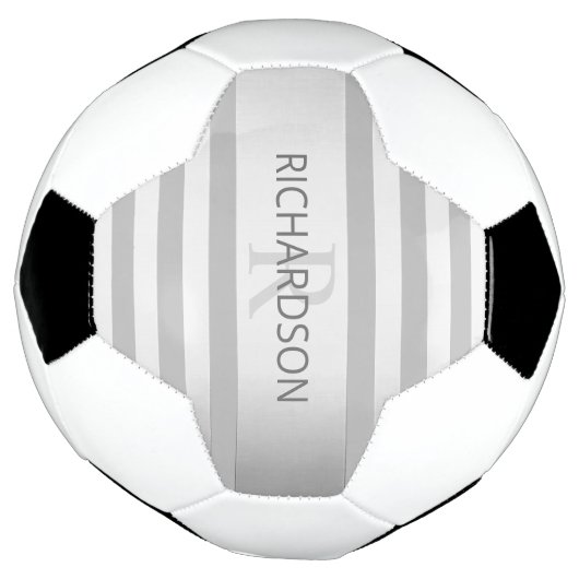 Tijdelijke faux Silver Ombre Stripes & Grey Voetbal (Gedraaid)