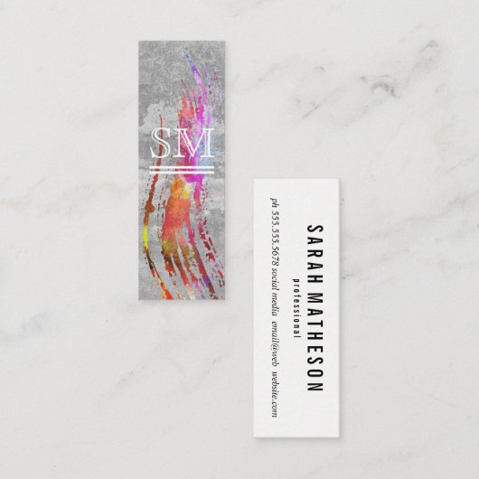 Tijdelijke geborstelde textuur mini visitekaartje (Voorkant / Achterkant)