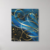 Tijdelijke gemengde media Gold Swirls vult CaA Canvas Afdruk (Voorkant)