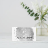 Tijdelijke grijze Waterverf geborsteld met monogra Visitekaartje (Staand voorkant)