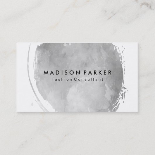 Tijdelijke grijze Waterverf geborsteld Visitekaartje (Voorkant)