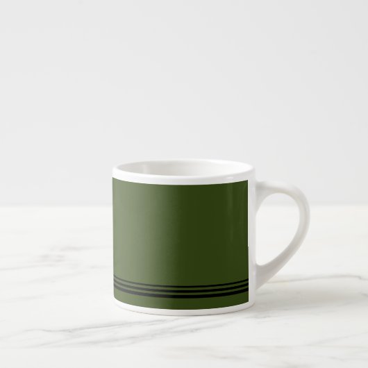 Tijdelijke groene olijf met Stripes Espresso-Mok Espresso Kop (Rechts)