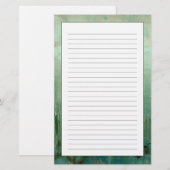 Tijdelijke groene Waterverf Briefpapier (Voorkant / Achterkant)