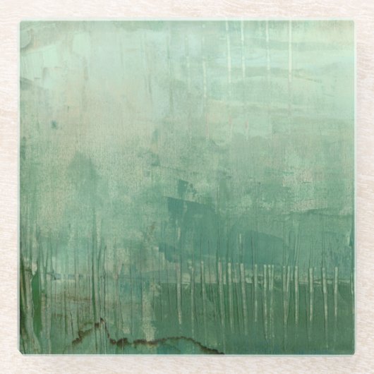 Tijdelijke groene Waterverf Glazen Onderzetter (Voorkant)
