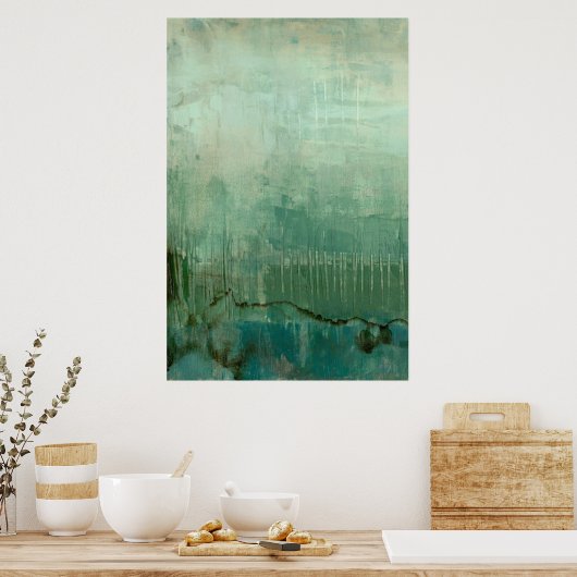 Tijdelijke groene Waterverf Poster (Keuken)