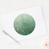Tijdelijke groene Waterverf Ronde Sticker (Envelop)