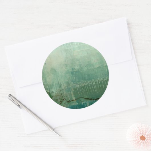 Tijdelijke groene Waterverf Ronde Sticker (Envelop)