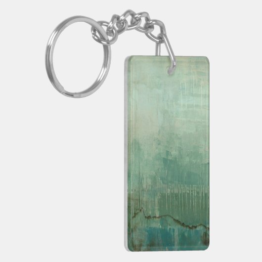 Tijdelijke groene Waterverf Sleutelhanger (Voorkant Links)