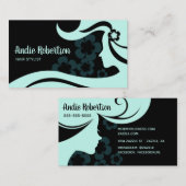Tijdelijke haarstylist Blauwgroen en zwart Visitekaartje