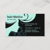 Tijdelijke haarstylist Blauwgroen en zwart Visitekaartje