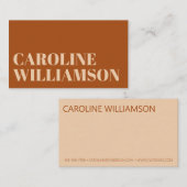 Tijdelijke minimale bloedtypografie Terracotta Visitekaartje (Voorkant / Achterkant)