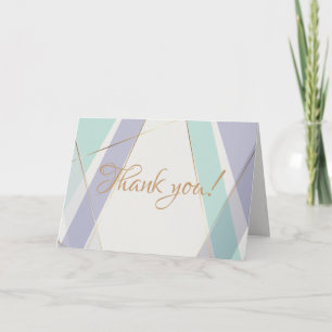 Tijdelijke moderne geometrische stripes Mint Viole Bedankkaart