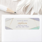 Tijdelijke moderne geometrische stripes Mint Viole Etiket (Insitu)