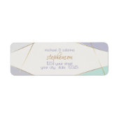 Tijdelijke moderne geometrische stripes Mint Viole Etiket (Voorkant)