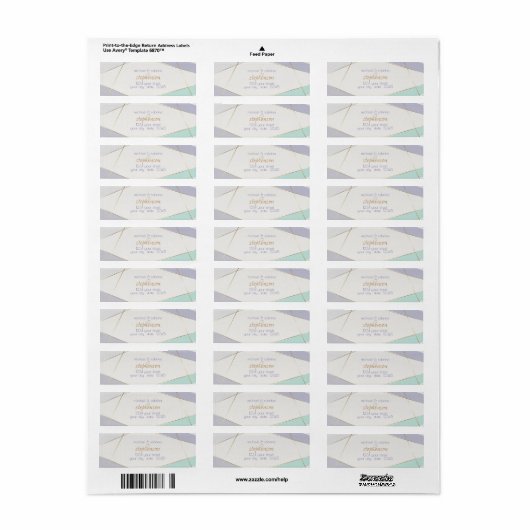 Tijdelijke moderne geometrische stripes Mint Viole Etiket (Full Sheet)
