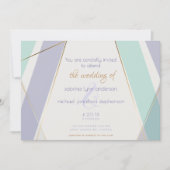 Tijdelijke moderne geometrische stripes Mint Viole Kaart (Voorkant)