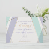 Tijdelijke moderne geometrische stripes Mint Viole Kaart (Staand voorkant)