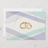 Tijdelijke moderne geometrische stripes Mint Viole Kaart (Achterkant)