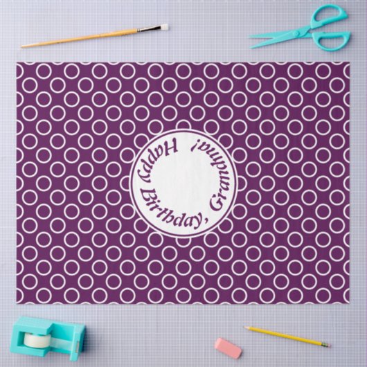Tijdelijke Paarse pokadot Tissuepapier (Craft)