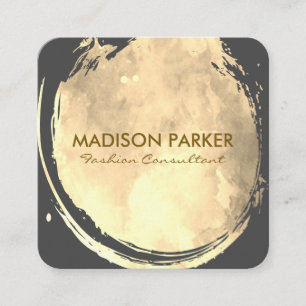 Tijdelijke Sepia-Waterverf geborsteld Vierkante Visitekaartje