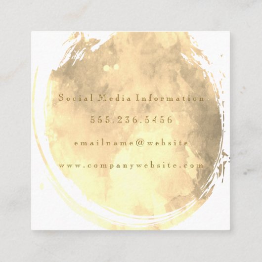 Tijdelijke Sepia-Waterverf geborsteld Vierkante Visitekaartje (Achterkant)