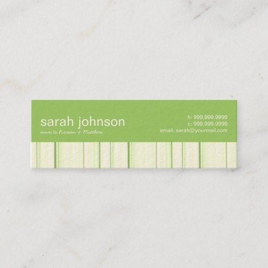 Tijdelijke Stripes-kaart voor mammie Contactkaartje (Voorkant)