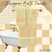 Tijdelijke stripper, crème, lichtgroen bad handdoek