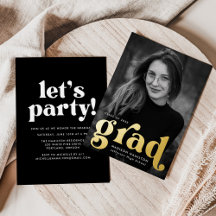 Tijdelijke typografie foto afstudeerfeest in goud