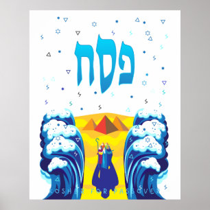 Tijdelijke uittocht door Passover Moses en Israëli Poster