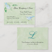 Tijdelijke vogels in Swirls Green Visitekaartjes (Voorkant / Achterkant)