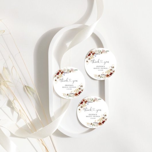 Tijdelijke Wildbloem Bruidsfeest Gift Tag Bedankjes Labels