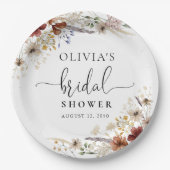 Tijdelijke Wilde Bloem Bruidsontbijt Papieren Bord (Voorkant)