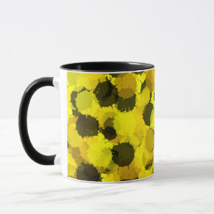 Tijdelijke zonnebloem Abstracte Stippen Gele Natuu Mok