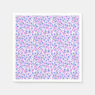 Tijdeloos klein wit blauw roze bloemmotief servet