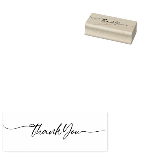 Tijdeloze kalligrafie Aangepaste Dank Je Rubberstempel (Gestempeld)