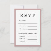 Tijdeloze Trouw-RSVP in Blush Roze RSVP Kaartje (Voorkant)
