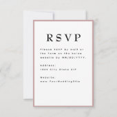 Tijdeloze Trouw-RSVP in Blush Roze RSVP Kaartje (Achterkant)