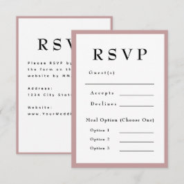 Tijdeloze Trouw-RSVP in Blush Roze RSVP Kaartje